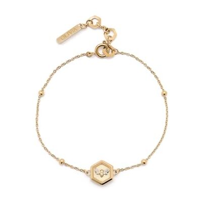 Burton Orecchini a perno, braccialetto a catena e collana con pendente da donna Collezione MINIMA BEE in acciaio inossidabile color Oro Giallo, Bracelet Burton Orecchini a perno, braccialetto a catena e collana con pendente da donna Collezione MINIMA BEE in acciaio inossidabile color Oro Giallo, Bracelet