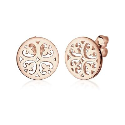 Elli Orecchini da Donna in Argento 925, Oro Rosa Elli Orecchini da Donna in Argento 925, Oro Rosa