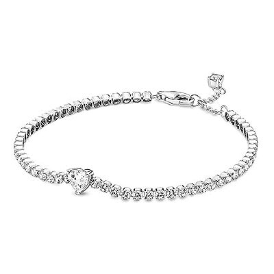 PANDORA Timeless Bracciale tennis con cuore, in argento sterling, con pietre di zirconia cubica incolori PANDORA Timeless Bracciale tennis con cuore, in argento sterling, con pietre di zirconia cubica incolori