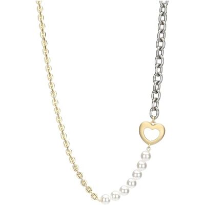 THUN Collana con cuore e perle metallo Collezione Dedicato a Te 40 + 5 cm THUN Collana con cuore e perle metallo Collezione Dedicato a Te 40 + 5 cm