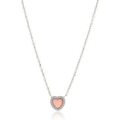 Brilio Silver Collana Sparkling Silver Heart Necklace with Opal NCL134WP Marca Brilio Silver Collana Sparkling Silver Heart Necklace with Opal NCL134WP Marca
