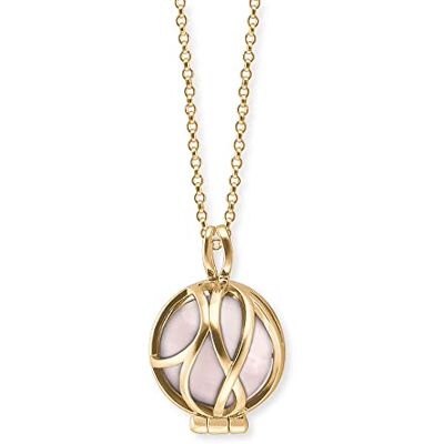 Engelsrufer Collana da donna in argento sterling con ciondolo a forma di sfera e pietra potente, chiusura a moschettone, regolabile in tre lunghezze, senza nichel, 45 cm, Argento sterling, Quarzo Engelsrufer Collana da donna in argento sterling con ciondolo a forma di sfera e pietra potente, chiusura a moschettone, regolabile in tre lunghezze, senza nichel, 45 cm, Argento sterling, Quarzo