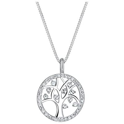 Elli Collana con Pendente con Cristallo da Donna, in Argento 925, Argento, Misura 45 Elli Collana con Pendente con Cristallo da Donna, in Argento 925, Argento, Misura 45