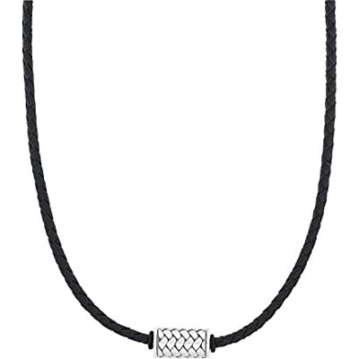 s.Oliver Collana per bambini in pelle e Acciaio Inossidabile, 40+3 cm, Argento, in confezione regalo s.Oliver Collana per bambini in pelle e Acciaio Inossidabile, 40+3 cm, Argento, in confezione regalo