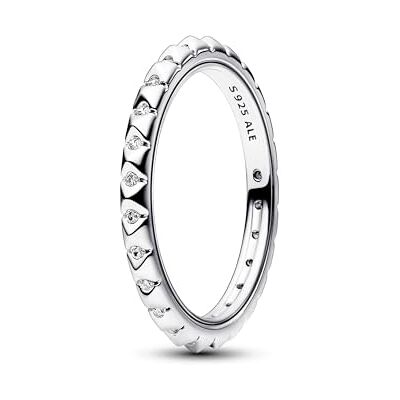 PANDORA ME Anello Pyramids in argento Sterling con borchie e zirconi cubici trasparenti, 54 PANDORA ME Anello Pyramids in argento Sterling con borchie e zirconi cubici trasparenti, 54
