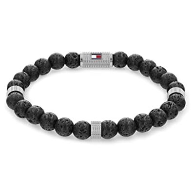 Tommy Hilfiger Jewelry Braccialetto di Perline da Uomo Con Pietre Laviche Tommy Hilfiger Jewelry Braccialetto di Perline da Uomo Con Pietre Laviche