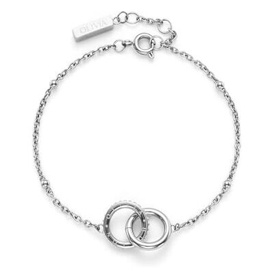 Burton Braccialetto da Donna Collezione INFINITE in Acciaio Inossidabile con Anelli Intrecciati Burton Braccialetto da Donna Collezione INFINITE in Acciaio Inossidabile con Anelli Intrecciati