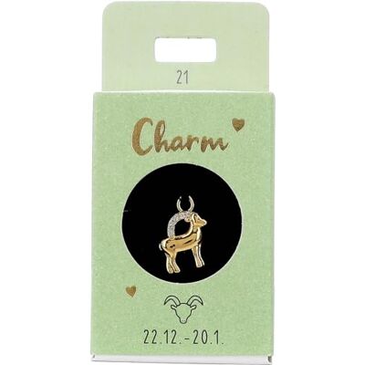 Depesche Charm Capricorno, Ciondolo Placcato Oro per collane, bracciali e Orecchini, Ideale Come Piccolo Regalo Depesche Charm Capricorno, Ciondolo Placcato Oro per collane, bracciali e Orecchini, Ideale Come Piccolo Regalo