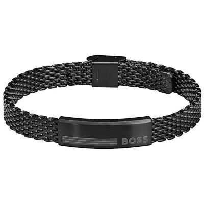 Boss Jewelry Bracciale a Maglia da Uomo Collezione ALEN en Acciaio Inossidabile Nero , Nero Boss Jewelry Bracciale a Maglia da Uomo Collezione ALEN en Acciaio Inossidabile Nero , Nero