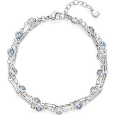 JEWELS BY LEONARDO Bracciale Vicky • Bracciale in acciaio inossidabile color argento • Combinazione di pietre di vetro sfaccettate in delicato blu e bianco • 19-22 cm di lunghezza • Gioielli regalo JEWELS BY LEONARDO Bracciale Vicky • Bracciale in acciaio inossidabile color argento • Combinazione di pietre di vetro sfaccettate in delicato blu e bianco • 19-22 cm di lunghezza • Gioielli regalo