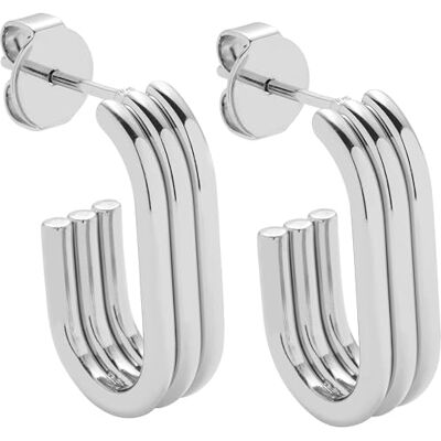 JEWELS BY LEONARDO , orecchini Elisabetta, 1 paio di orecchini a cerchio in acciaio inox color argento, forma scanalata trasparente in ovale lungo a tre quarti • Gioielli regalo per donne • , JEWELS BY LEONARDO , orecchini Elisabetta, 1 paio di orecchini a cerchio in acciaio inox color argento, forma scanalata trasparente in ovale lungo a tre quarti • Gioielli regalo per donne • ,