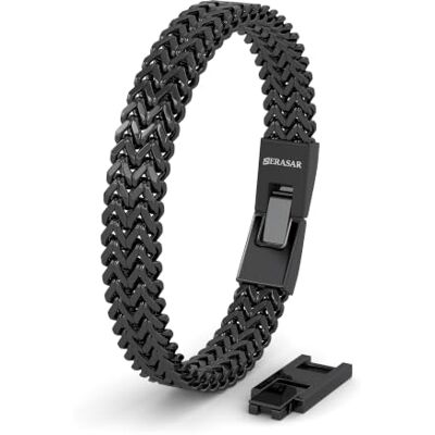 SERASAR Bracciale da Uomo in Acciaio Inox Premium Acciaio Chirurgico 316L Impermeabile Chiusura Sicura Tre Colori Scatola Portagioie Inclusa SERASAR Bracciale da Uomo in Acciaio Inox Premium Acciaio Chirurgico 316L Impermeabile Chiusura Sicura Tre Colori Scatola Portagioie Inclusa