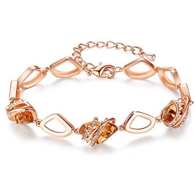 Leafael Pietra dei desideri Bracciale Donna Argento o oro rosa, bracciali donna con cristalli curativi, Senza allergie gioielli donna, Regalo Donna con scatola regalo, estensore catena da 7+2 pollici Leafael Pietra dei desideri Bracciale Donna Argento o oro rosa, bracciali donna con cristalli curativi, Senza allergie gioielli donna, Regalo Donna con scatola regalo, estensore catena da 7+2 pollici