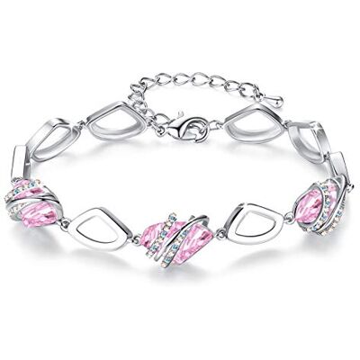 Leafael Pietra dei desideri Bracciale Donna Argento o oro rosa, bracciali donna con cristalli curativi, Senza allergie gioielli donna, Regalo Donna con scatola regalo, estensore catena da 7+2 pollici Leafael Pietra dei desideri Bracciale Donna Argento o oro rosa, bracciali donna con cristalli curativi, Senza allergie gioielli donna, Regalo Donna con scatola regalo, estensore catena da 7+2 pollici