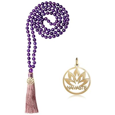 COAI Mala 108 Perle Annodate a Mano una ad Una in Pietre Naturali con Nappa COAI Mala 108 Perle Annodate a Mano una ad Una in Pietre Naturali con Nappa