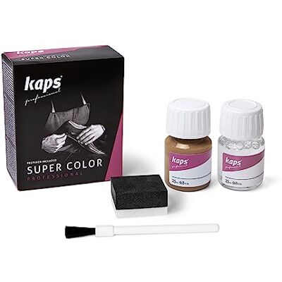 Kaps Tinta Super Color + Preparatore (25 ml ognuno), Colorante Professionale per Pelle Naturale, Tela, Ecopelle, Nutre e Ripara le Scarpe in Pelle (166 Cammello) Kaps Tinta Super Color + Preparatore (25 ml ognuno), Colorante Professionale per Pelle Naturale, Tela, Ecopelle, Nutre e Ripara le Scarpe in Pelle (166 Cammello)