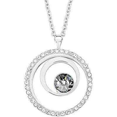 s.Oliver Collana con ciondolo in acciaio inossidabile/argento sterling 925 per donna, collana con cristallo, consegnata in una confezione regalo per gioielli s.Oliver Collana con ciondolo in acciaio inossidabile/argento sterling 925 per donna, collana con cristallo, consegnata in una confezione regalo per gioielli
