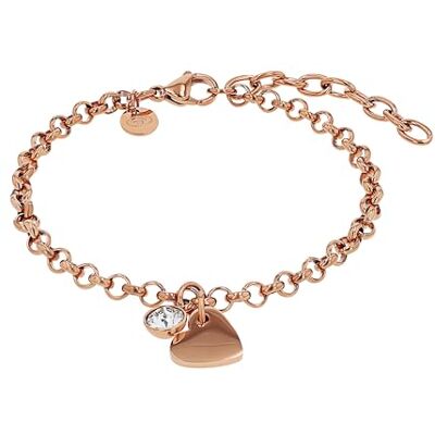 TOM TAILOR Bracciale da Donna in Acciaio inox Rosé con Corniola Ciondolo a Cuore TT-B0028 TOM TAILOR Bracciale da Donna in Acciaio inox Rosé con Corniola Ciondolo a Cuore TT-B0028