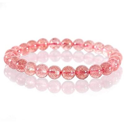 lachineuse Bracciale Perle Di Quarzo Strawberry, 15, Pietra lachineuse Bracciale Perle Di Quarzo Strawberry, 15, Pietra