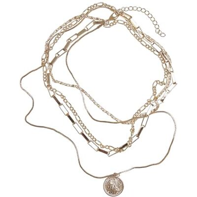 Urban Classics Unisex Coin Layering Necklace gold, one size Urban Classics Unisex Coin Layering Necklace gold, one size