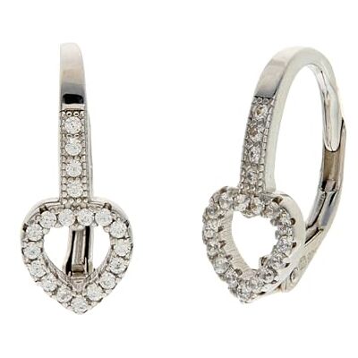 Beneto Orecchini Romantic Silver Earrings with Zircons AGUC2179DL Marca, Estándar, Metallo Non prezioso, Nessuna Pietra preziosa Beneto Orecchini Romantic Silver Earrings with Zircons AGUC2179DL Marca, Estándar, Metallo Non prezioso, Nessuna Pietra preziosa