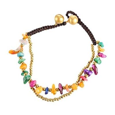 lachineuse Bracciale Tibetano Doppia Fila Piacere e Tradizione Etnica Perline Dorate, Pietre Multicolori Chiusura con Campanelli Lunghezza 19 cm Sacchetto Regalo Gratuito lachineuse Bracciale Tibetano Doppia Fila Piacere e Tradizione Etnica Perline Dorate, Pietre Multicolori Chiusura con Campanelli Lunghezza 19 cm Sacchetto Regalo Gratuito