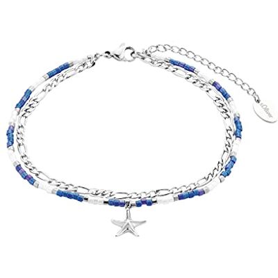s.Oliver sOliver Cavigliera in argento sterling 925/acciaio inossidabile da donna, gioiello estivo, disponibile in confezione regalo s.Oliver sOliver Cavigliera in argento sterling 925/acciaio inossidabile da donna, gioiello estivo, disponibile in confezione regalo