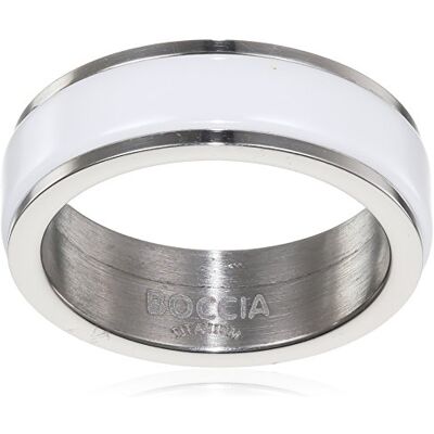 Boccia Donna-Anello in Titanio e Ceramica Multicolore 0132-01, Titanio, 18, Colore: Argento/Bianco, cod. Boccia Donna-Anello in Titanio e Ceramica Multicolore 0132-01, Titanio, 18, Colore: Argento/Bianco, cod.