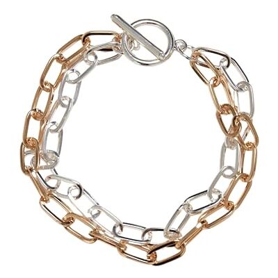 Urban Classics Bracciale unisex bicolore Layering Bracelet, colore oro/argento, taglia L/XL Urban Classics Bracciale unisex bicolore Layering Bracelet, colore oro/argento, taglia L/XL