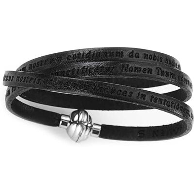 Amen. Thierry Mugler Bracciale in pelle, collezione Classic, colore nero, misura 54, Padre Nostro Latino, taglia unica, pelle, senza gemma, Taille Unique, Pelle, Nessuna pietra preziosa Amen. Thierry Mugler Bracciale in pelle, collezione Classic, colore nero, misura 54, Padre Nostro Latino, taglia unica, pelle, senza gemma, Taille Unique, Pelle, Nessuna pietra preziosa