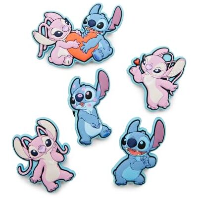 Crocs Jibbitz Ciondoli unisex Stitch e angelo, confezione da 5 Crocs Jibbitz Ciondoli unisex Stitch e angelo, confezione da 5