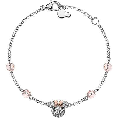 Disney Bracciale Bambine con Minnie Mouse in Argento 925 e Zirconi, Lunghezza 13-18cm, Gioielli Disney Bracciale Bambine con Minnie Mouse in Argento 925 e Zirconi, Lunghezza 13-18cm, Gioielli