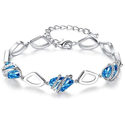 Leafael Pietra dei desideri Bracciale Donna Argento o oro rosa, bracciali donna con cristalli curativi, Senza allergie gioielli donna, Regalo Donna con scatola regalo, estensore catena da 7+2 pollici Leafael Pietra dei desideri Bracciale Donna Argento o oro rosa, bracciali donna con cristalli curativi, Senza allergie gioielli donna, Regalo Donna con scatola regalo, estensore catena da 7+2 pollici