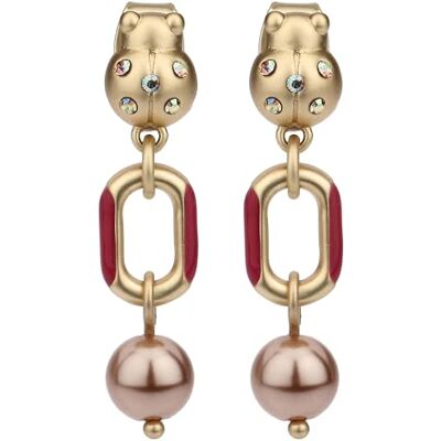 THUN Orecchini chunky con coccinella e perla metallo Collezione Dedicato a Te 2,8 cm THUN Orecchini chunky con coccinella e perla metallo Collezione Dedicato a Te 2,8 cm