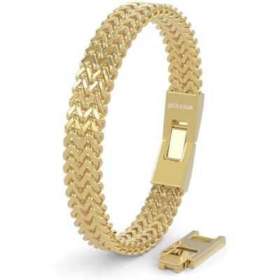 SERASAR Bracciale da Uomo in Acciaio Inox Premium Acciaio Chirurgico 316L Impermeabile Chiusura Sicura Tre Colori Scatola Portagioie Inclusa SERASAR Bracciale da Uomo in Acciaio Inox Premium Acciaio Chirurgico 316L Impermeabile Chiusura Sicura Tre Colori Scatola Portagioie Inclusa