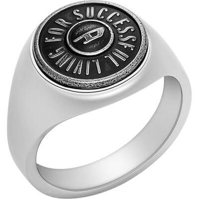 Diesel Anello da Uomo, Fedina in Acciaio Inossidabile Argentato, D'argento, 9 Diesel Anello da Uomo, Fedina in Acciaio Inossidabile Argentato, D'argento, 9