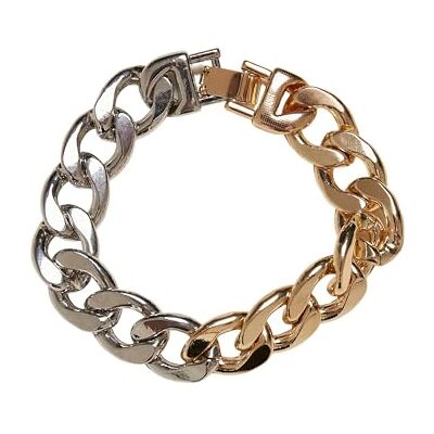 Urban Classics Bracciale Unisex Heavy Two-Tone Bracelet Oro/Argento L/XL Urban Classics Bracciale Unisex Heavy Two-Tone Bracelet Oro/Argento L/XL