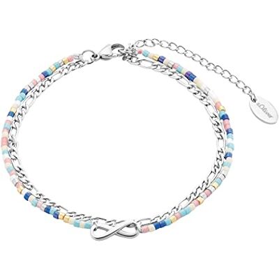 s.Oliver sOliver Cavigliera in argento sterling 925/acciaio inossidabile da donna, gioiello estivo, disponibile in confezione regalo s.Oliver sOliver Cavigliera in argento sterling 925/acciaio inossidabile da donna, gioiello estivo, disponibile in confezione regalo