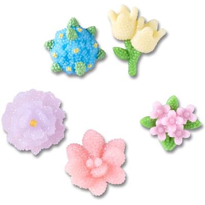 Crocs Jibbitz Ciondoli unisex a forma di fiore, confezione da 5 Crocs Jibbitz Ciondoli unisex a forma di fiore, confezione da 5