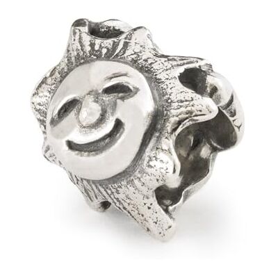 Trollbeads Silver Bead, ciondolo con sole sorridente, in argento Sterling per bracciale Trollbeads Silver Bead, ciondolo con sole sorridente, in argento Sterling per bracciale
