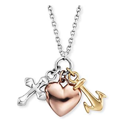 Engelsrufer Collana Da Donna In Argento Sterling E Tre Ciondoli Tricolore – Croce Cuore Ancora – Chiusura A Moschettone – Lunghezza Regolabile – Senza Nichel, 12 Mm, Argento Sterling, Nessuna Pietra Engelsrufer Collana Da Donna In Argento Sterling E Tre Ciondoli Tricolore – Croce Cuore Ancora – Chiusura A Moschettone – Lunghezza Regolabile – Senza Nichel, 12 Mm, Argento Sterling, Nessuna Pietra