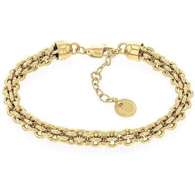 Tommy Hilfiger Gioielli da Donna: Bracciale a Catena in Acciaio Inossidabile Placcato Oro 23K e Collana Coordinata Tommy Hilfiger Gioielli da Donna: Bracciale a Catena in Acciaio Inossidabile Placcato Oro 23K e Collana Coordinata