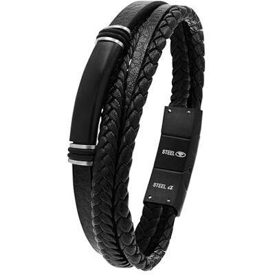 TOM TAILOR Bracciale da Uomo in Acciaio inox Nero Ciondolo a Barra TT-B0034 TOM TAILOR Bracciale da Uomo in Acciaio inox Nero Ciondolo a Barra TT-B0034
