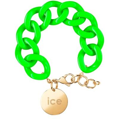 ICE Jewellery Chain Bracelet Flashy Green Gold Bracciale in Maglia Verde XL da Donna con Medaglia d'Oro () ICE Jewellery Chain Bracelet Flashy Green Gold Bracciale in Maglia Verde XL da Donna con Medaglia d'Oro ()