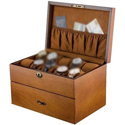 XBTGS Scatola per orologi, organizer per orologi, scatola per orologi con 20 scomparti, scatola per gioielli, scatola per orologi a doppio strato, in legno, per uomini e donne, scatole per orologi, A, XBTGS Scatola per orologi, organizer per orologi, scatola per orologi con 20 scomparti, scatola per gioielli, scatola per orologi a doppio strato, in legno, per uomini e donne, scatole per orologi, A,