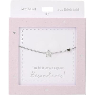 Depesche Bracciale in argento con stella e brillantini, lunghezza variabile come regalo per amici e parenti Depesche Bracciale in argento con stella e brillantini, lunghezza variabile come regalo per amici e parenti
