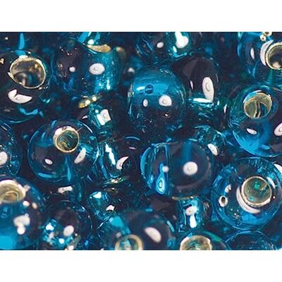 TOHO Perline giapponesi magatama argento blu zirconi 3 mm. 100 g. TOHO Perline giapponesi magatama argento blu zirconi 3 mm. 100 g.