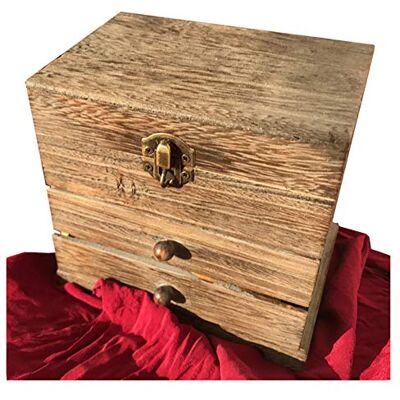 XBTGS Scatole per gioielli in legno con 3 cassetti in legno di sicomoro scatola organizer per gioielli retrò invecchiato custodia per gioielli per anelli orecchini organizer per gioielli, XBTGS Scatole per gioielli in legno con 3 cassetti in legno di sicomoro scatola organizer per gioielli retrò invecchiato custodia per gioielli per anelli orecchini organizer per gioielli,