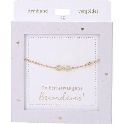 Depesche Bracciale in oro con simbolo dell'infinito e brillantini, lunghezza variabile come regalo per amici e parenti Depesche Bracciale in oro con simbolo dell'infinito e brillantini, lunghezza variabile come regalo per amici e parenti