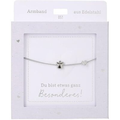 Depesche Bracciale in argento con angelo e brillantini, lunghezza variabile come regalo per amici e parenti Depesche Bracciale in argento con angelo e brillantini, lunghezza variabile come regalo per amici e parenti